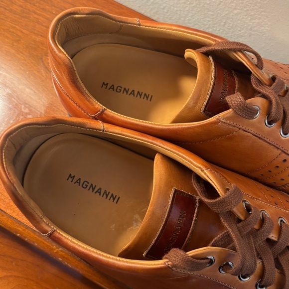 Magnanni Cognac Perforated Leather Sneakers main image 5
